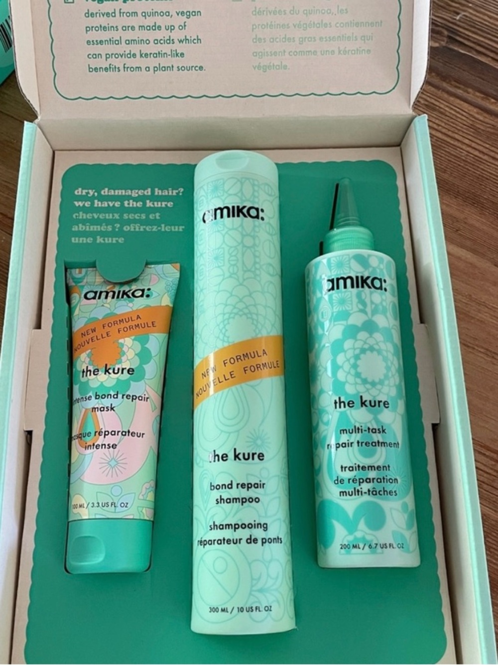 Amika Kure Repair Trio - treatment, shampoo & conditioner